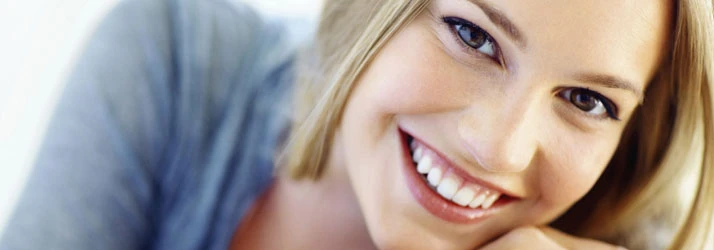 A pain free, smiling woman