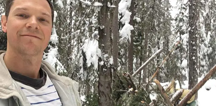 Dr. Elliot Lysyk on a winter camping trip